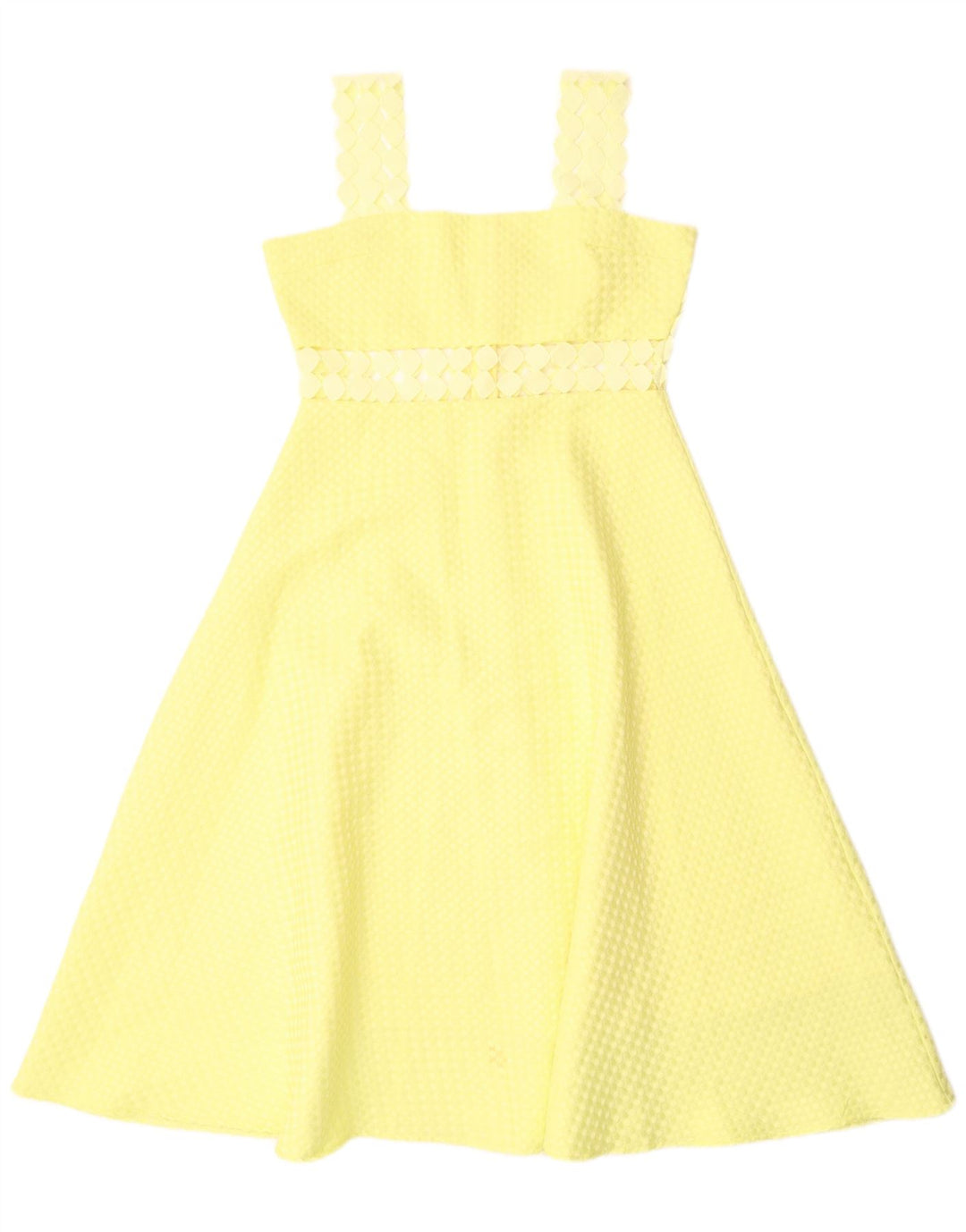 Paperlace Womens Sleeveless A-Line Dress UK 12 Medium  Yellow Polyester