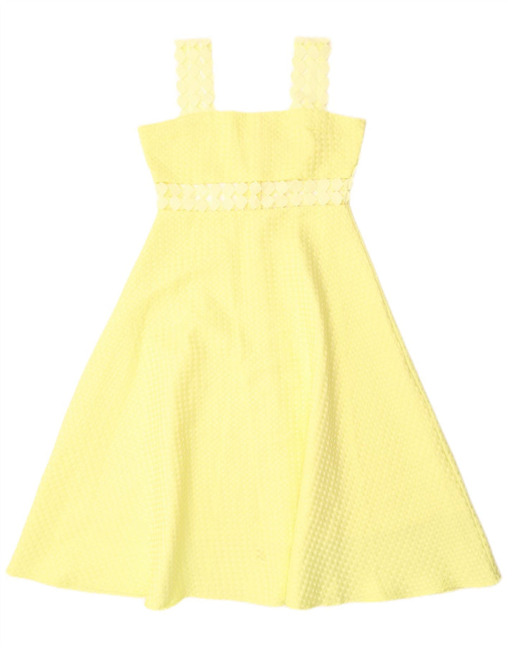 Paperlace Womens Sleeveless A-Line Dress UK 12 Medium  Yellow Polyester