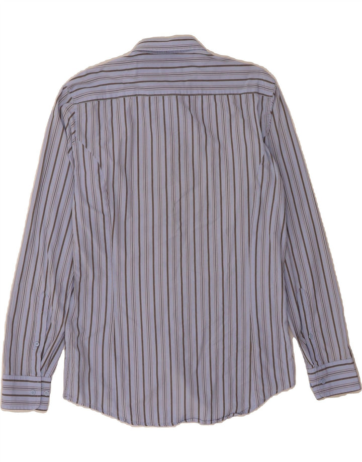 DIESEL Mens Shirt Large Blue Striped Cotton