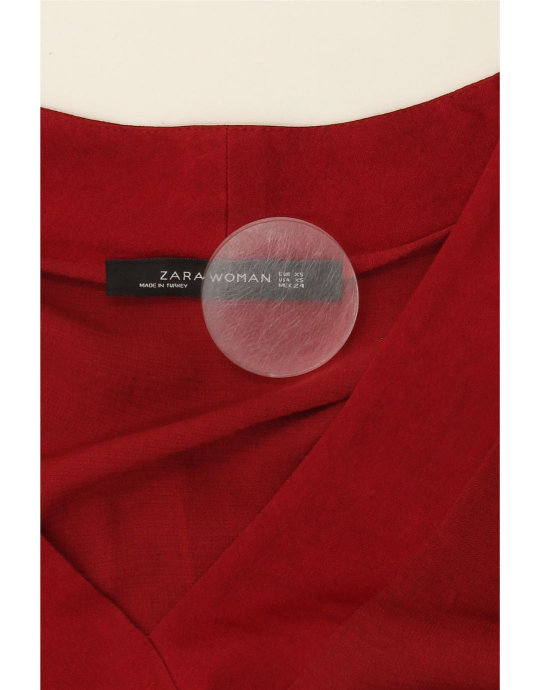 ZARA Womens Top 3/4 Sleeve UK 6 XS Red