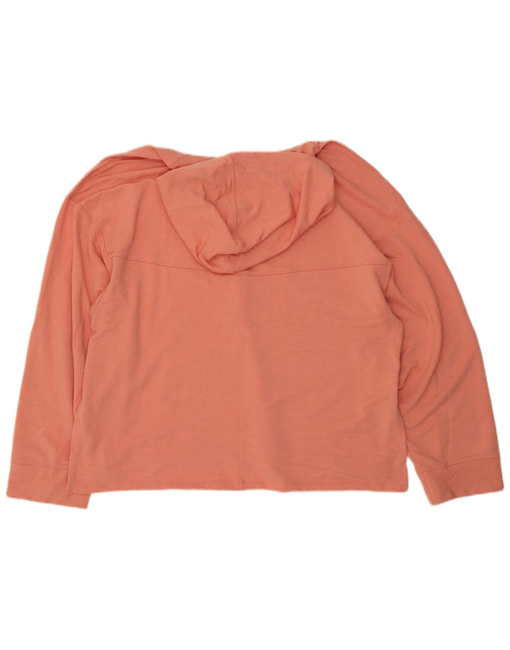 Nike Dame Dri Fit Oversized Hoodie Jumper UK 16 Large Orange Polyester