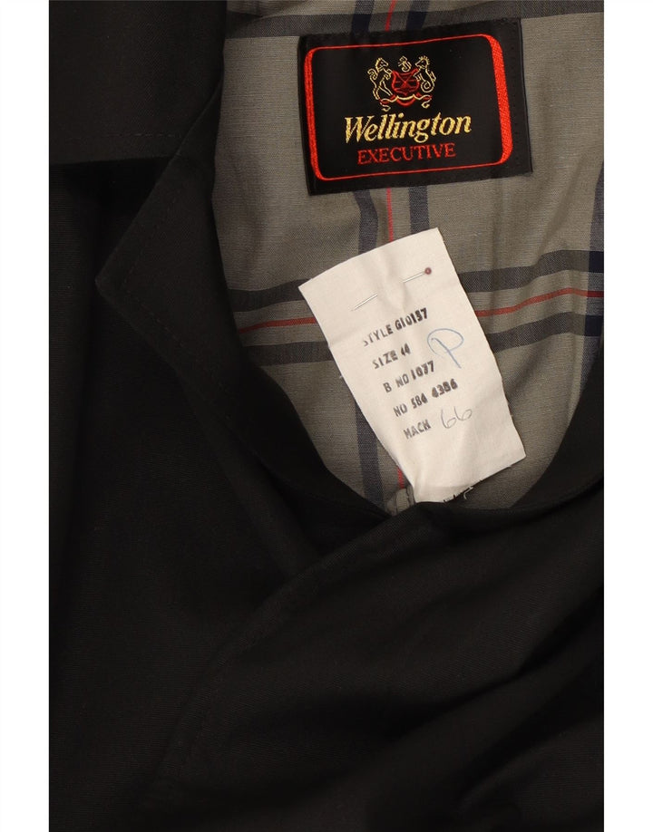 WELLINGTON Mens Trench Coat UK 44 2XL Black Polyester