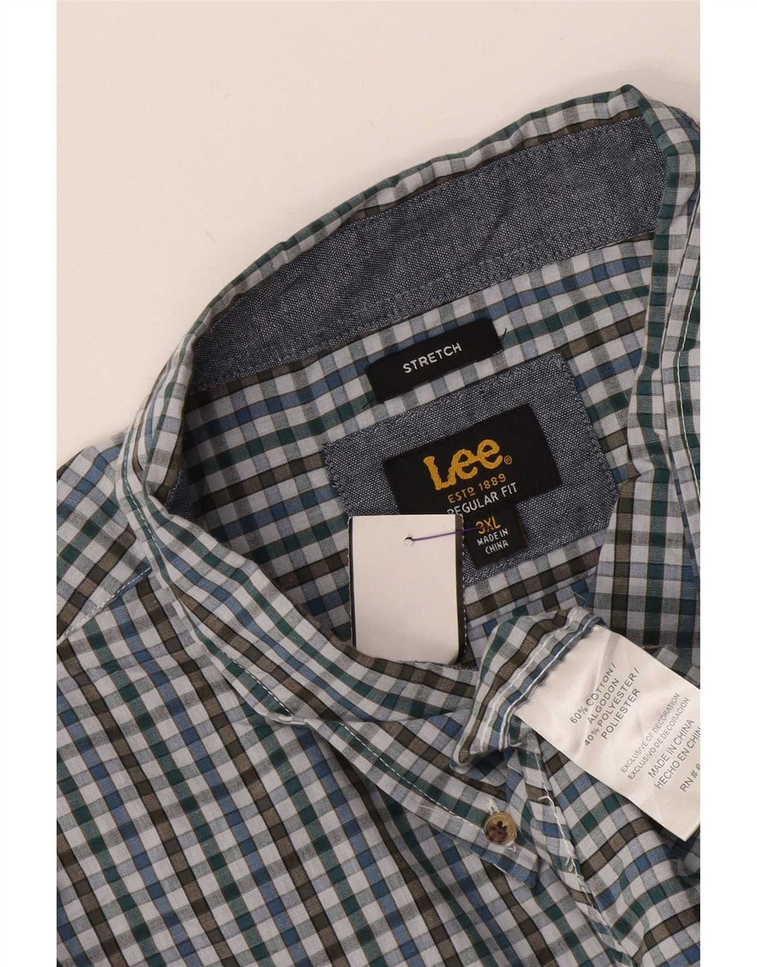 Lee Chemise coupe régulière pour homme 3XL en coton vichy multicolore