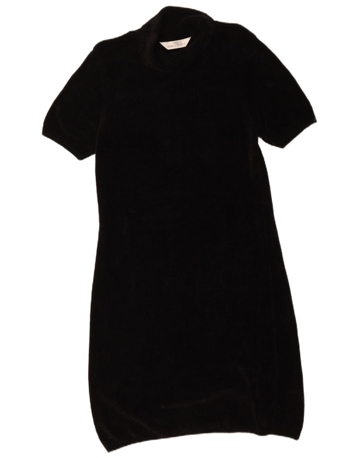 Marks & Spencer Robe pull à manches courtes pour femme UK 12 Noir moyen