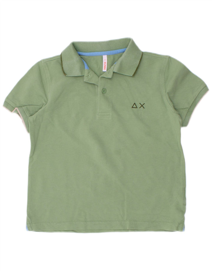 Sun68 Boys Polo Shirt 5-6 Years Green Cotton