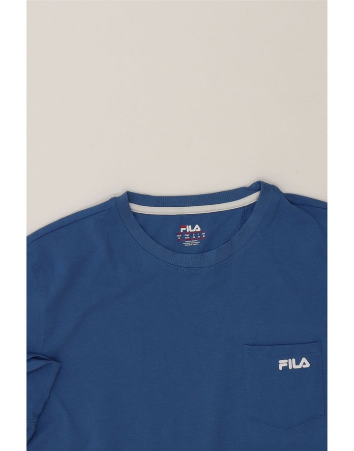 FILA Mens T-Shirt Top Medium Blue Polyester Vintage Fila and Second-Hand Fila from Messina Hembry 