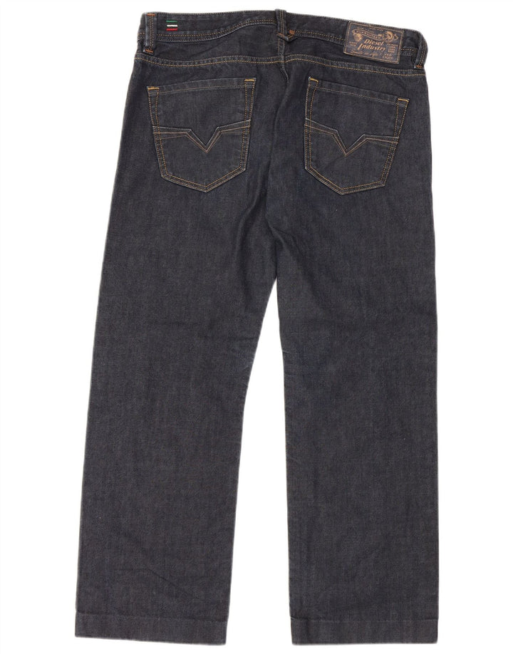 Diesel Mens Straight Jeans W32 L27 Navy Blue Cotton