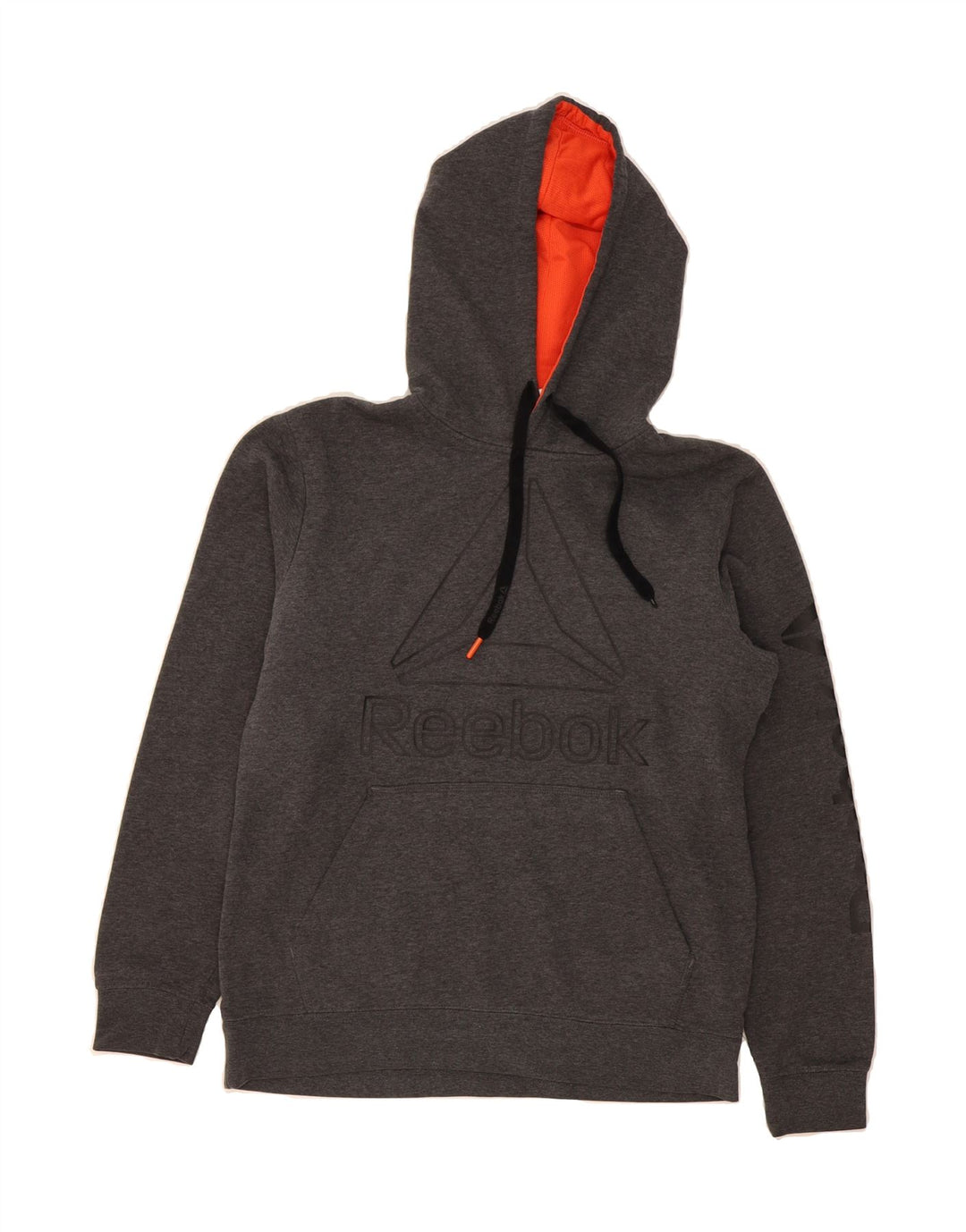 REEBOK Mens Graphic Hoodie Jumper Medium Grey Vintage Reebok and Second-Hand Reebok from Messina Hembry 