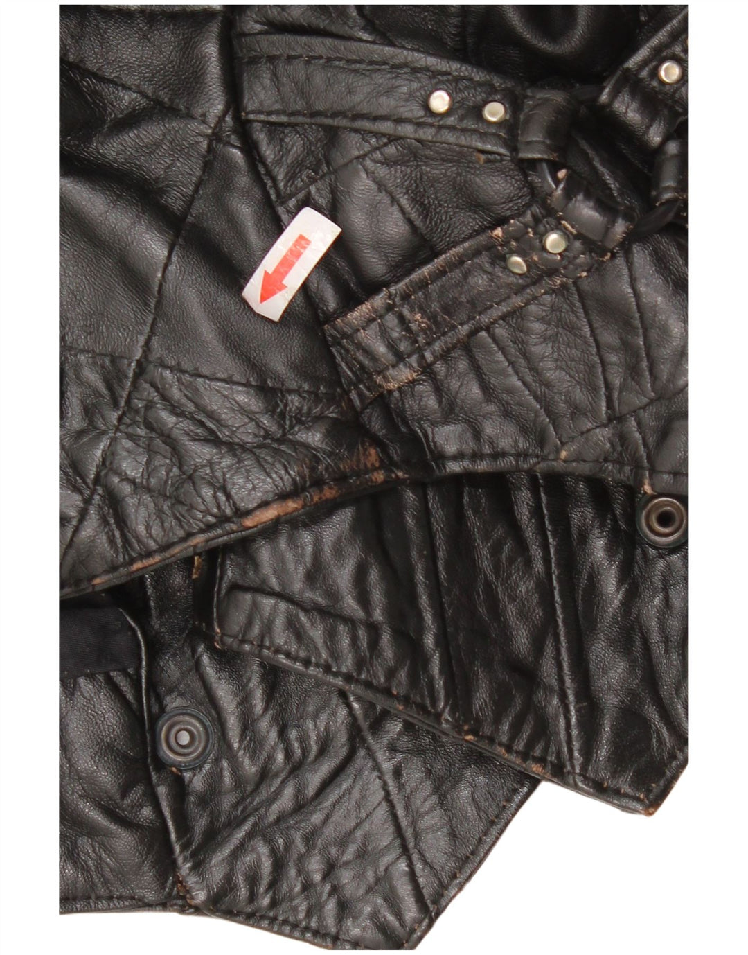 Vintage kvinde bomber læderjakke UK 12 Medium sort læder