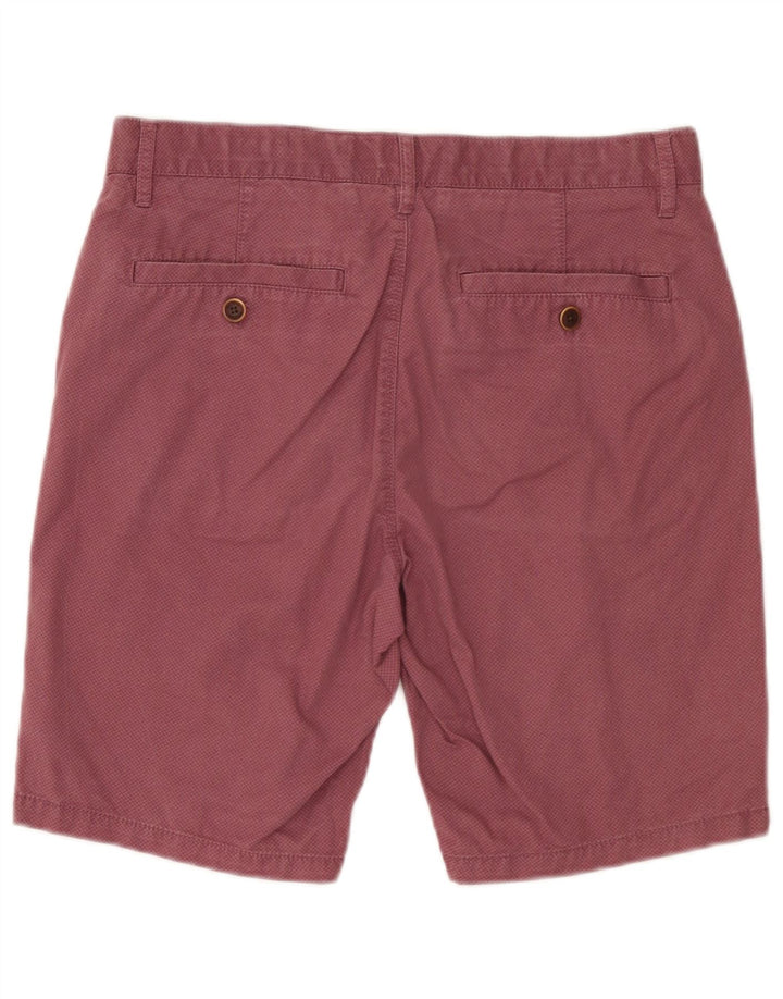 Fat Face Herre Abstrakt Mønster Chino Shorts W32 Medium Bourgogne Bomuld