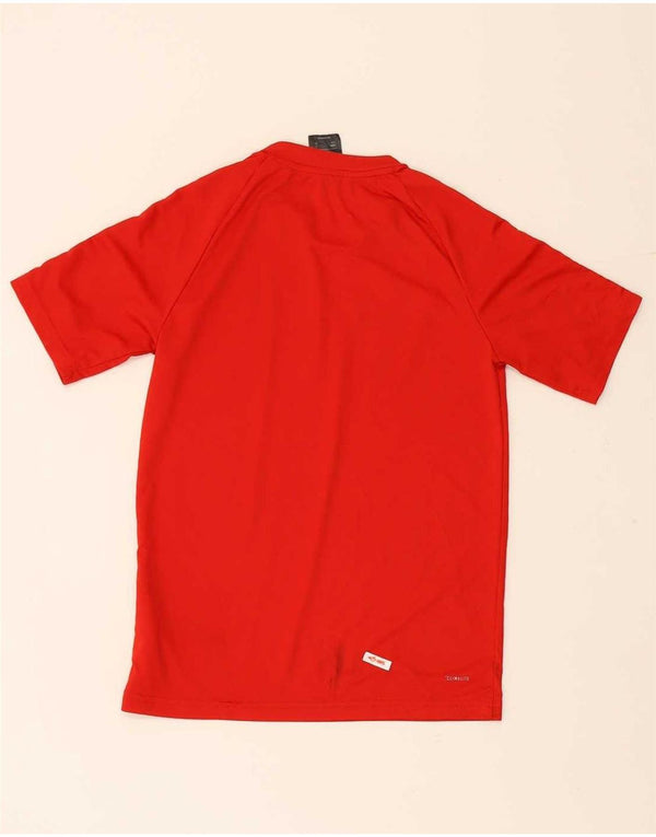 Adidas Boys T-Shirt Top 11-12 Years Red Cotton