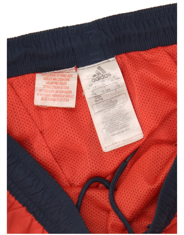 Adidas Boys Sport Shorts 15-16 Years  Red Colourblock Polyester