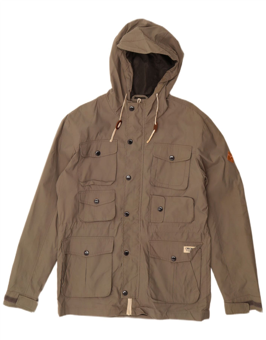 JACK & JONES Herre Hooded Utility Jacket UK 38 Medium Grey Nylon