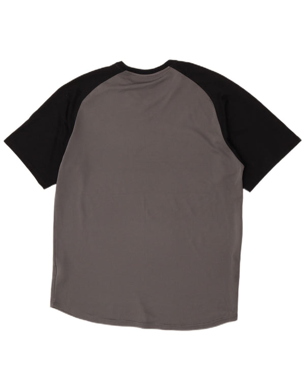 Nike Hommes Dri Fit T-Shirt Haut XL Gris Colorblock Polyester