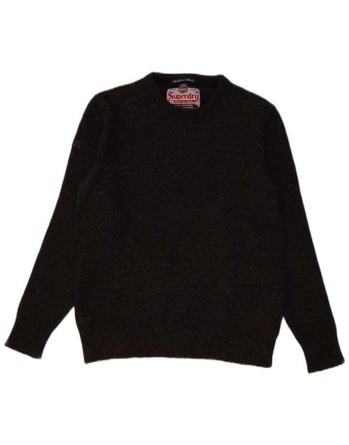 Superdry Herre sweater med rund hals, stor grå lammeuld