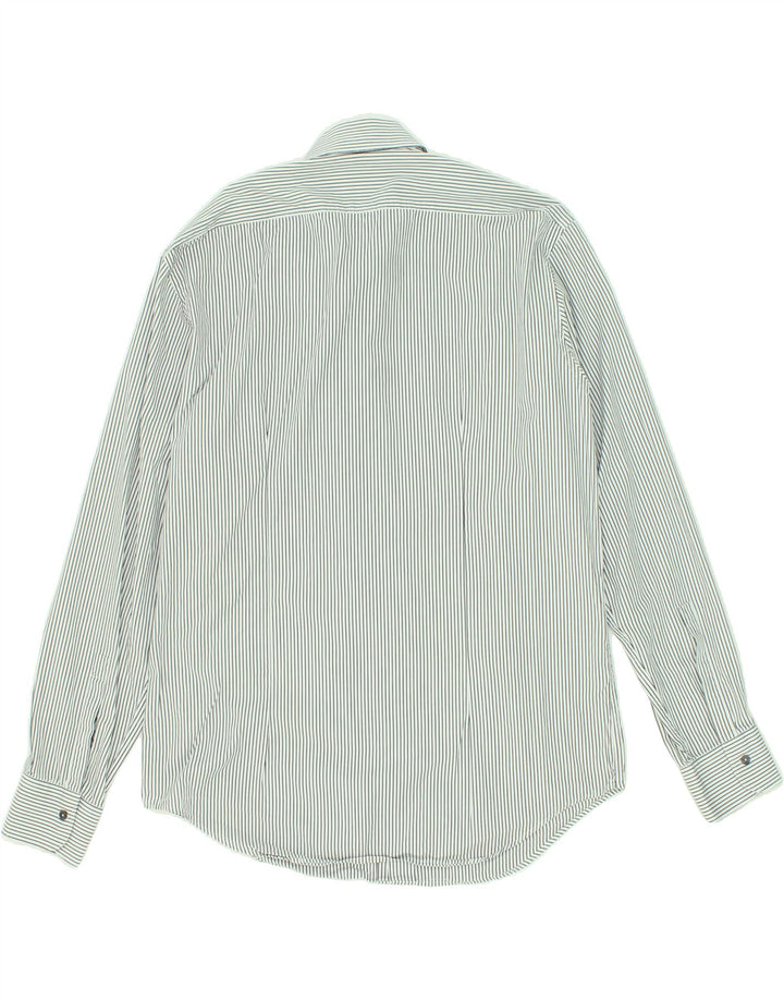 JOOP Mens Shirt Size 42 16 1/2 Large White Striped Cotton Vintage Joop and Second-Hand Joop from Messina Hembry 