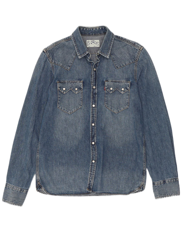 Levi's Chemise en Jean Western Homme Bleu Moyen Coton