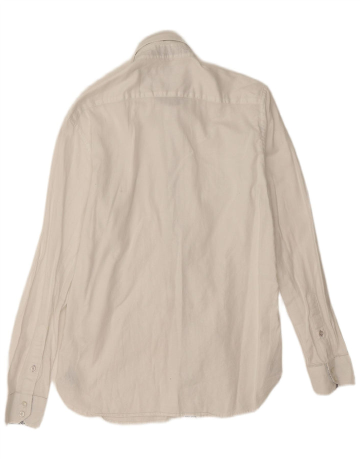 Ted Baker Herre Regular Fit Skjorte Størrelse 15 1/2 Medium Hvid Bomuld