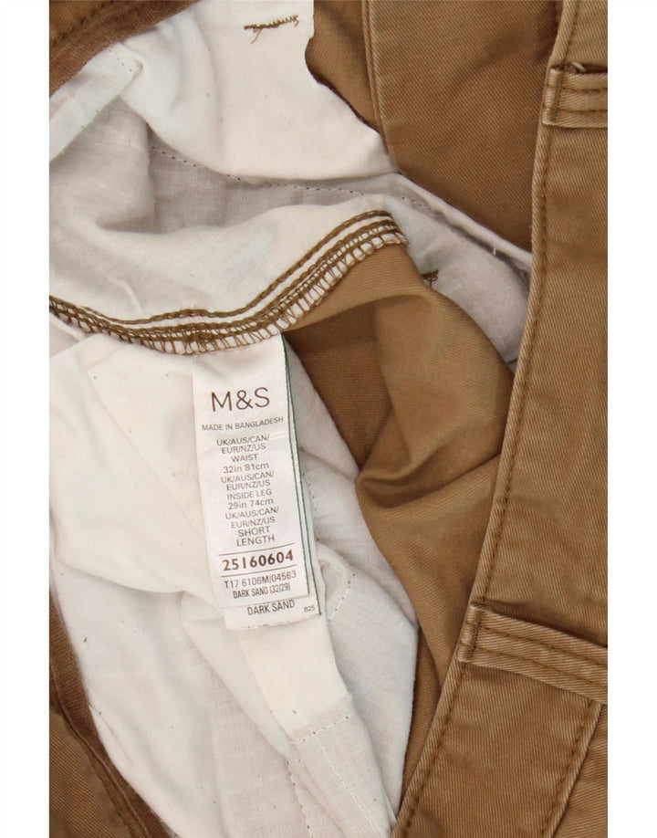 Marks & Spencer Mens Slim Cargo Trousers W32 L27 Beige Cotton