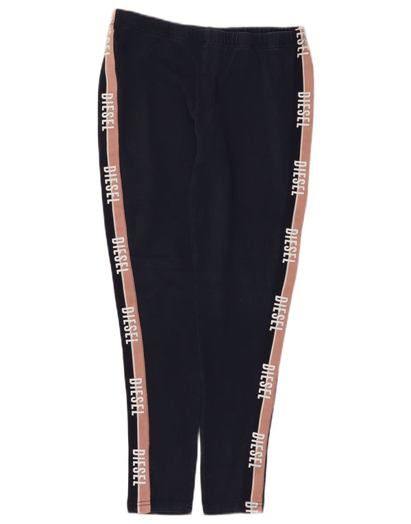 Diesel Womens Graphic Crop Leggings UK 12 Mittel Marineblau Farbblock