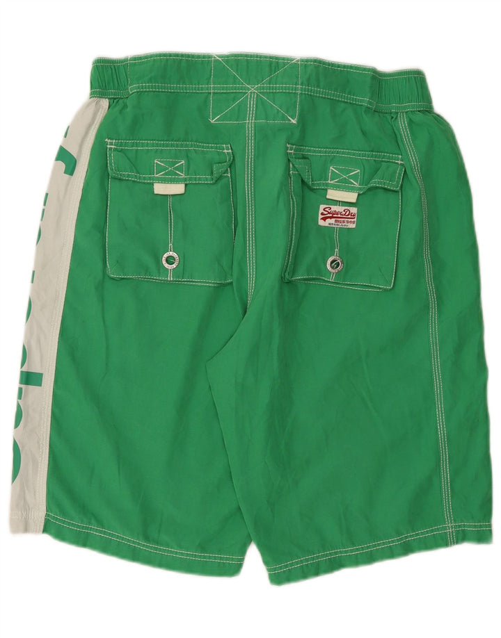Superdry Mens Graphic Swimming Shorts XL Green Colourblock Polyester