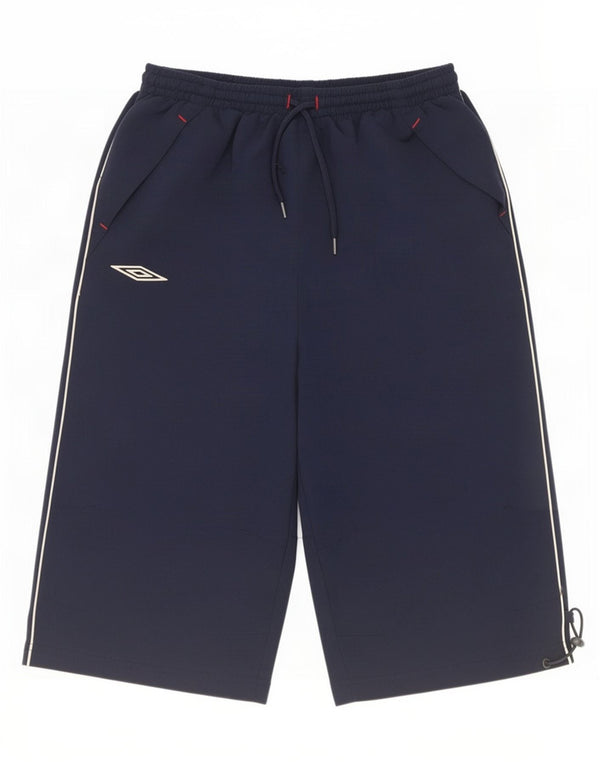 Umbro Boys Graphic Bermuda Sport Shorts 12-13 Years XL Navy Blue Polyester