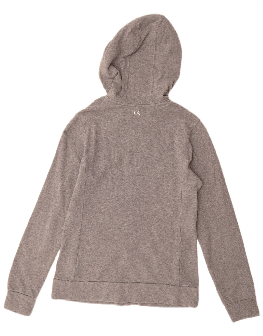 Damski sweter CALVIN KLEIN z kapturem i zamkiem błyskawicznym, UK 12, średni szary