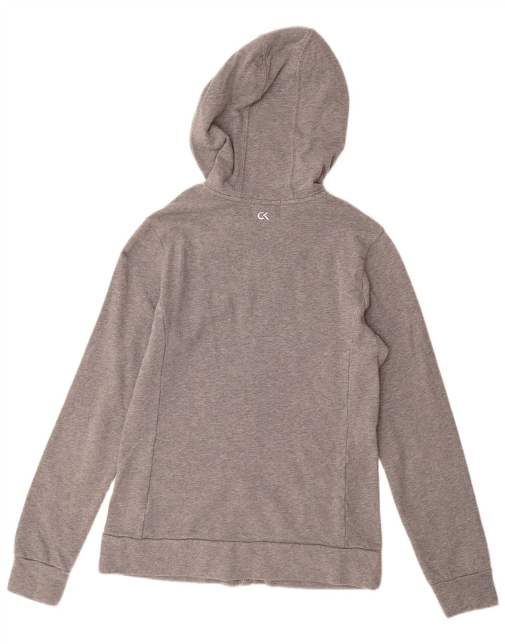 Damski sweter CALVIN KLEIN z kapturem i zamkiem błyskawicznym, UK 12, średni szary