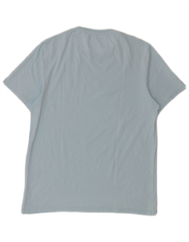 Lyle & Scott Mens T-Shirt Top Medium Blue Cotton