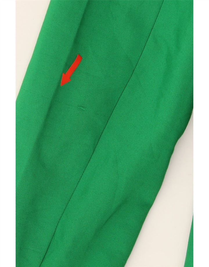 Zara Mujer Crop 1 Botón Blazer Chaqueta UK 40 XL Poliéster Verde