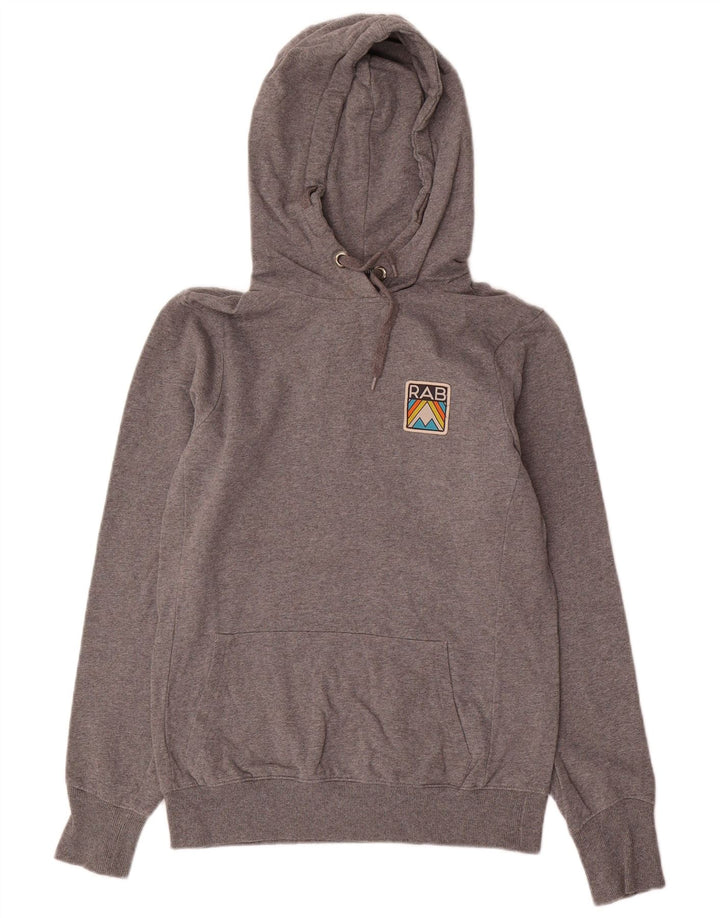 Rab Womens Hoodie Jumper UK 8 Small Grey Cotton