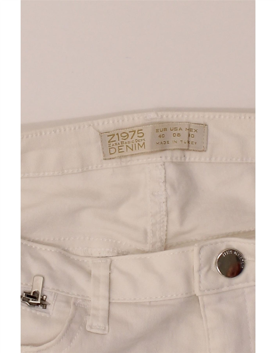 ZARA Womens Slim Casual Trousers EU 40 Medium W30 L27 White Vintage Zara and Second-Hand Zara from Messina Hembry 