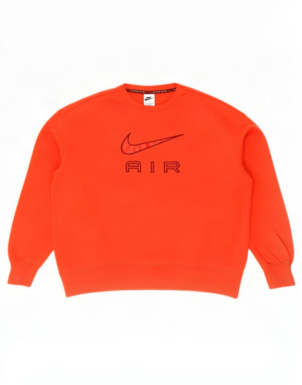Nike Mens Graphic Loose Fit Sweatshirt Jumper Small Orange Cotton