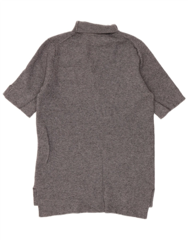 Zara Womens Short Sleeve Blouse Top UK 8 Small Grey