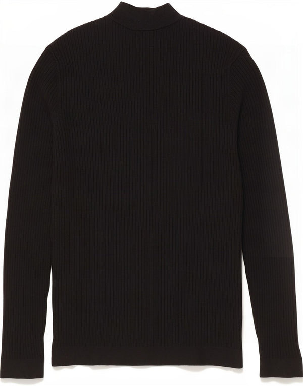 Zara Dame Turtle Neck Jumper Sweater UK 14 Large Black Viscose