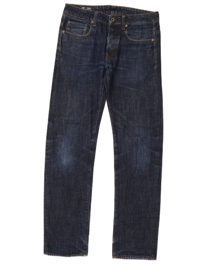G-Star Mens Straight Jeans W30 L34 Navy Blue Cotton