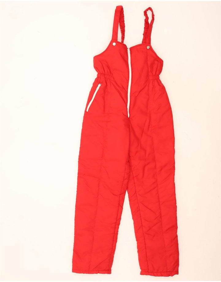 Vintage Damen Ärmelloser Skioverall UK 12 Mittelrot