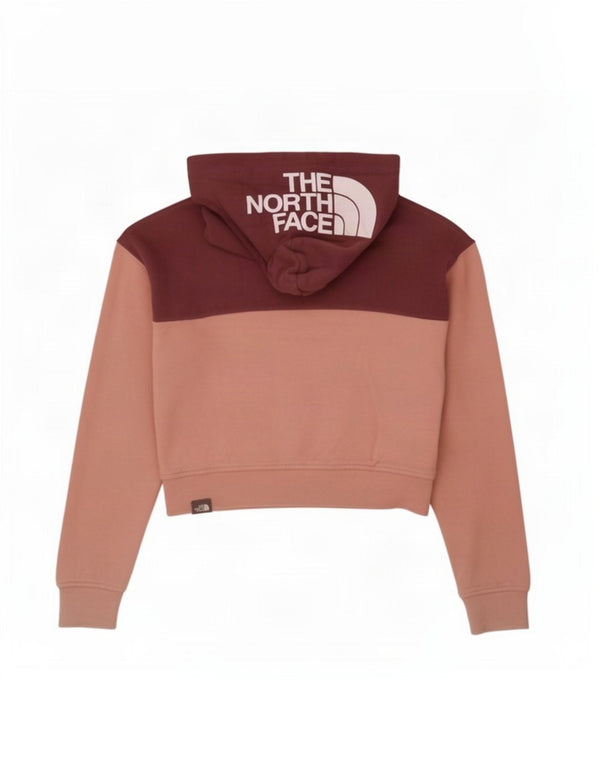 The North Face Girls Crop Hoodie Jumper 9-10 år Medium Pink Colourblock