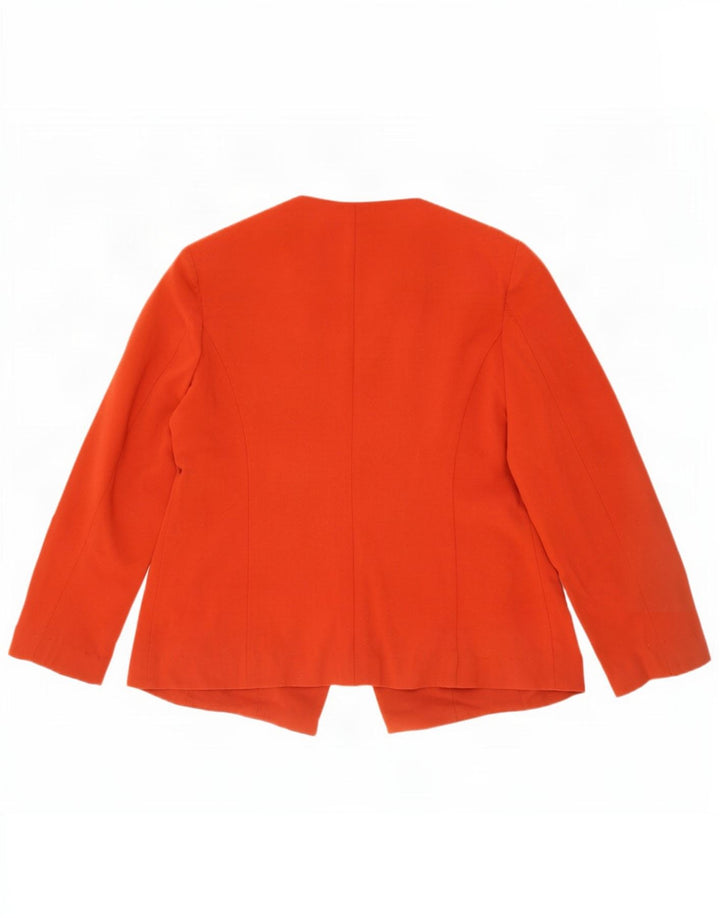 Jaqueta Blazer aberta feminina Marks & Spencer Reino Unido 16 grande poliéster laranja