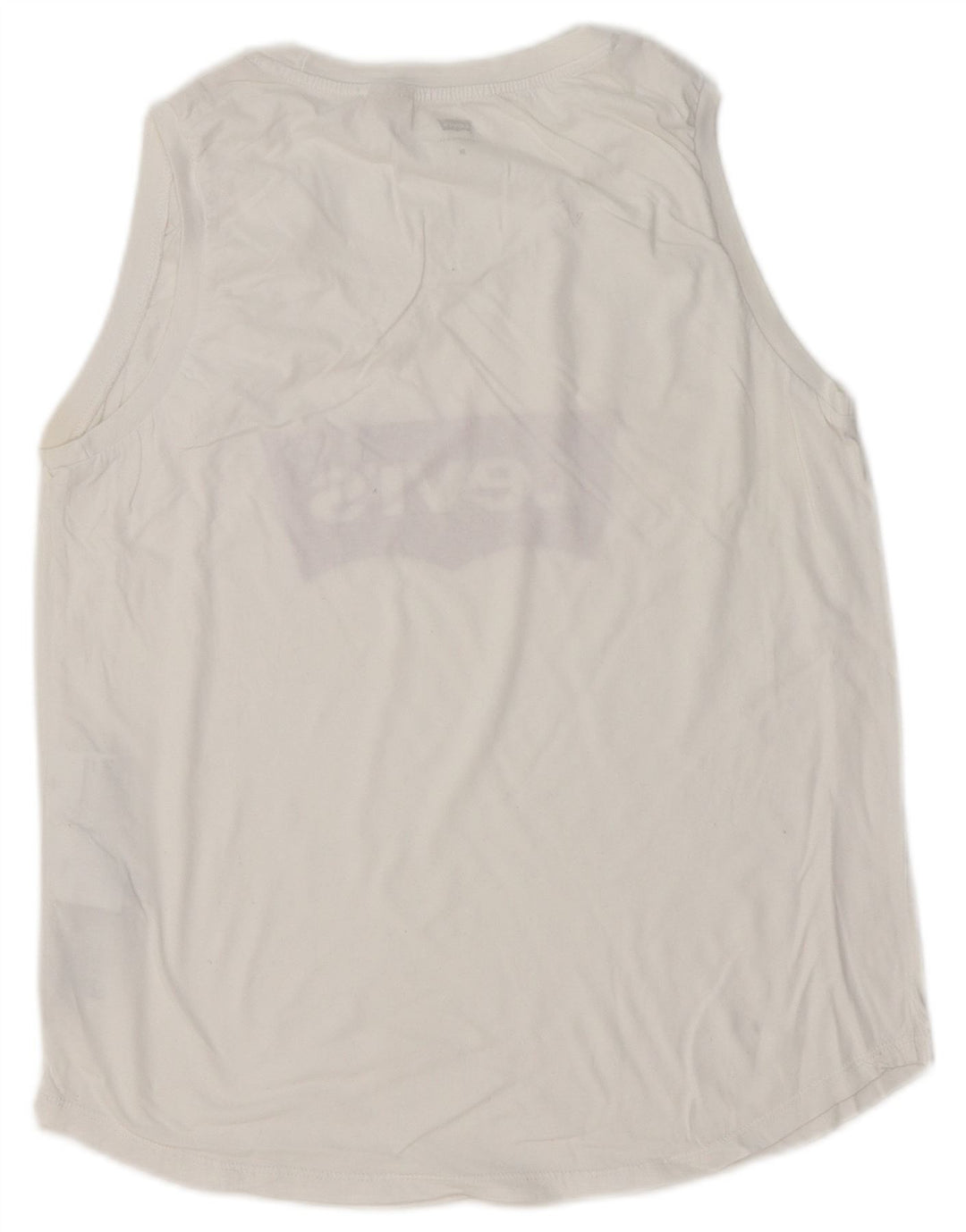 LEVI'S Womens Graphic Vest Top UK 14 Medium White Cotton