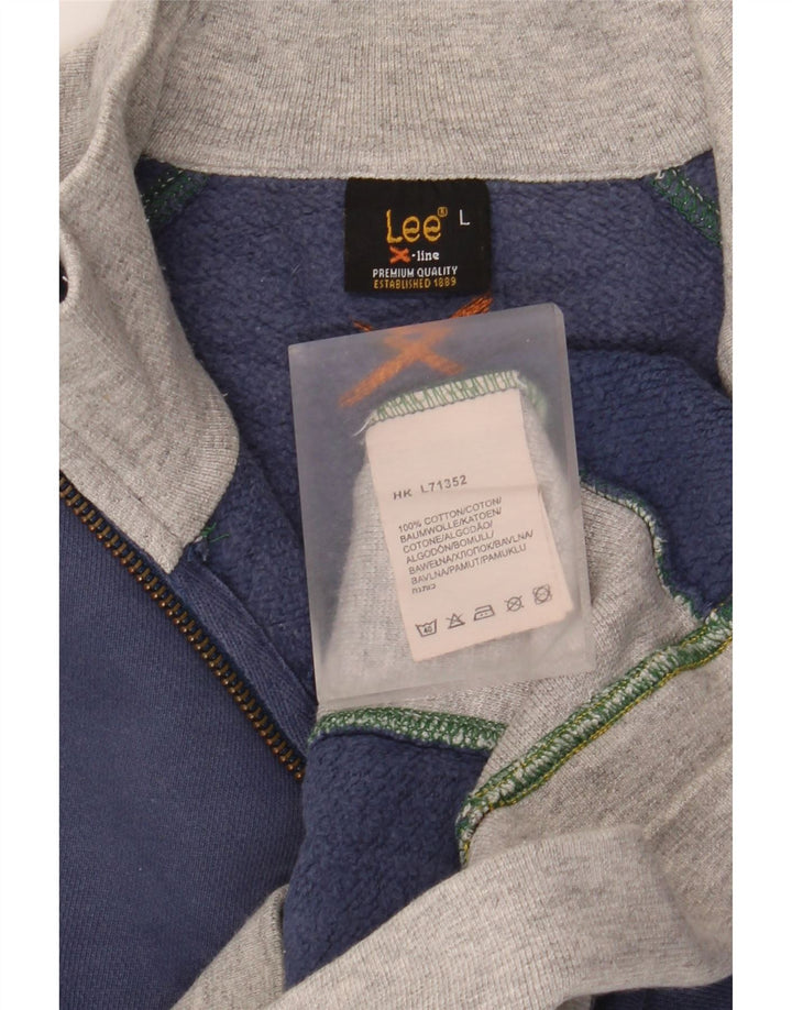 Lee Mens Tracksuit Top Jacket Large Blue Colourblock Cotton