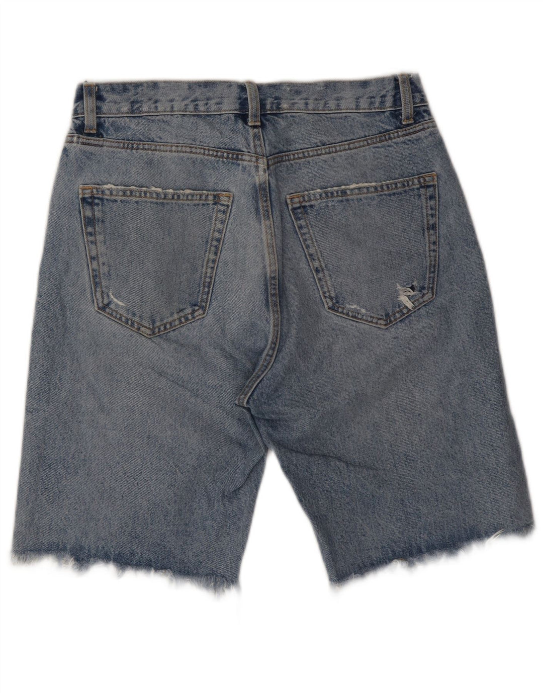 ZARA Distressed denimshorts til mænd W31 mellemblå bomuld