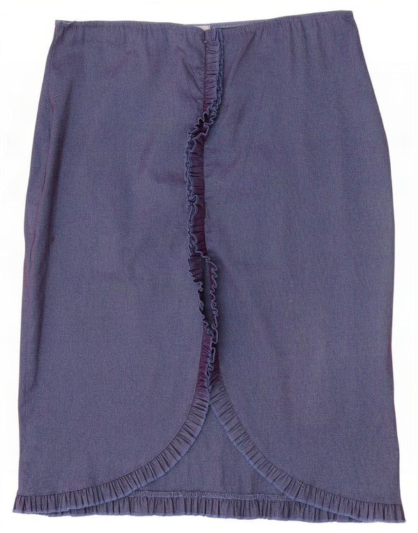 Винтажная женская прямая юбка UK 12 Medium W30 Фиолетовая вискоза