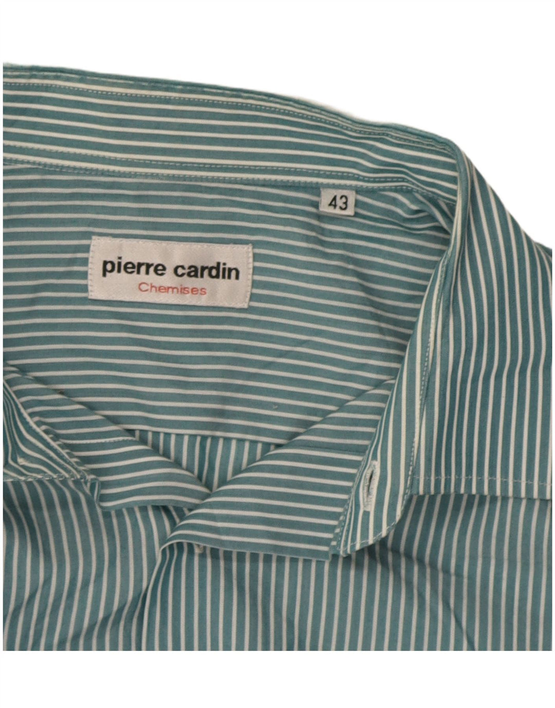 Pierre Cardin Mens Shirt Size 43 XL Blue Pinstripe
