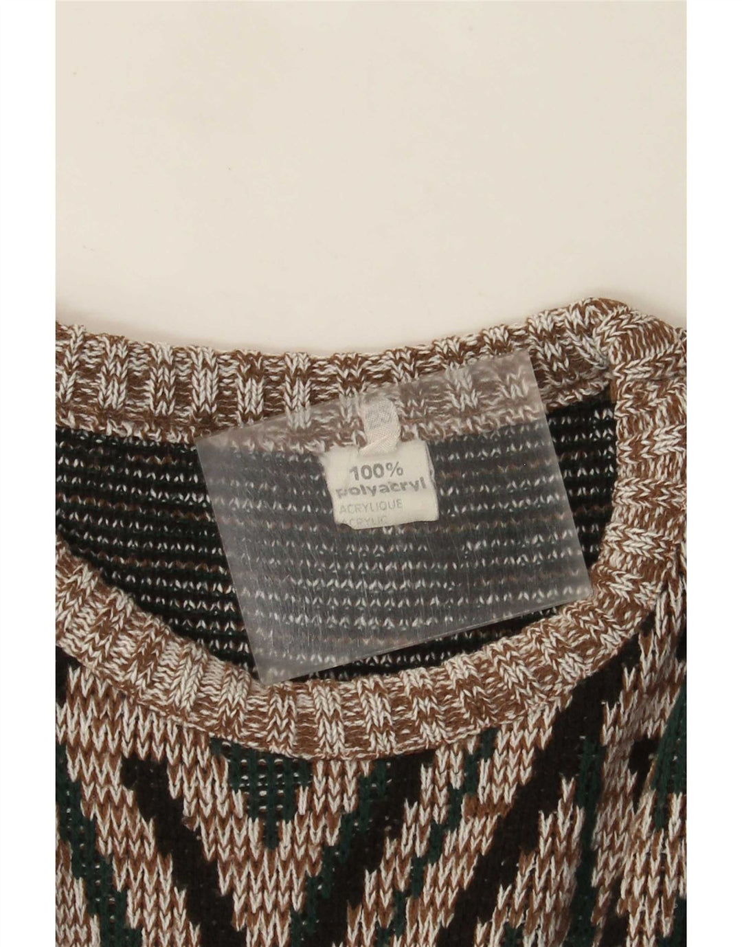 Vintage Mens Crew Neck Jumper Sweater IT 52 Large Multicoloured Geometric