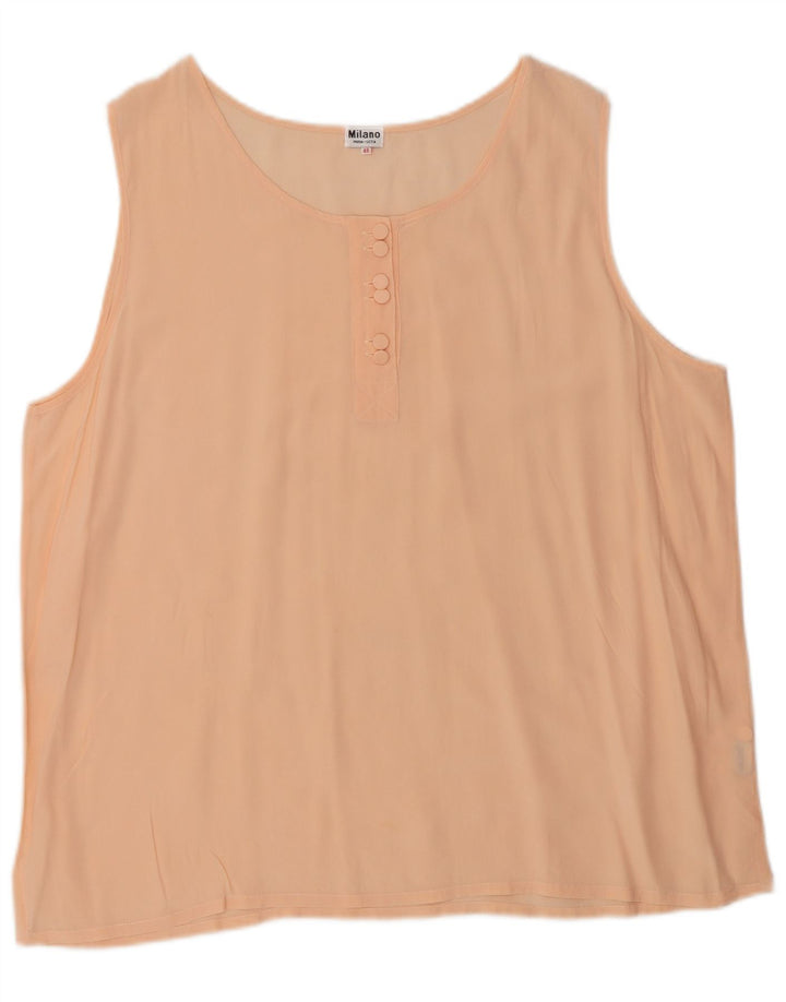 milano Dame ærmeløs bluse Top IT 46 Large Pink Silk
