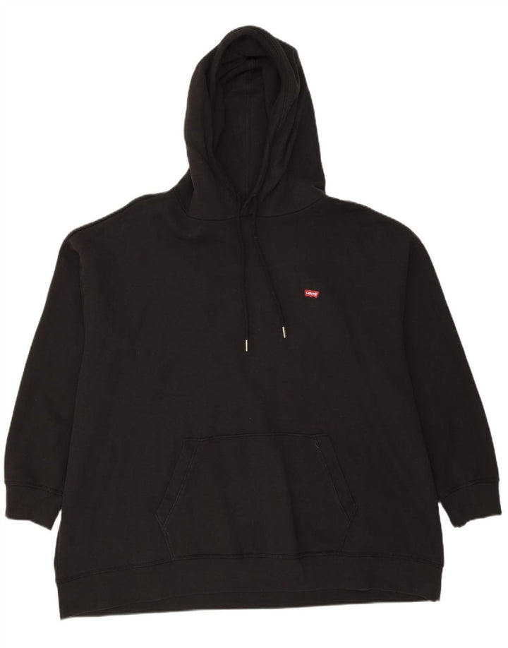 LEVI'S moletom com capuz feminino UK 20 3XL algodão preto