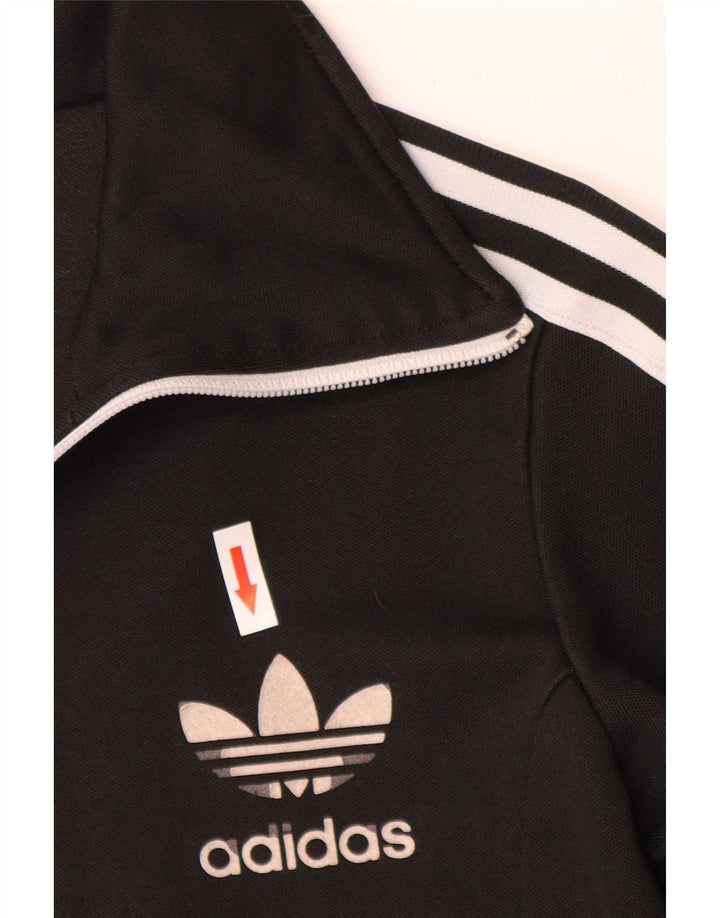 Adidas Womens Tracksuit Top Jacket EU 34 XS Black Cotton