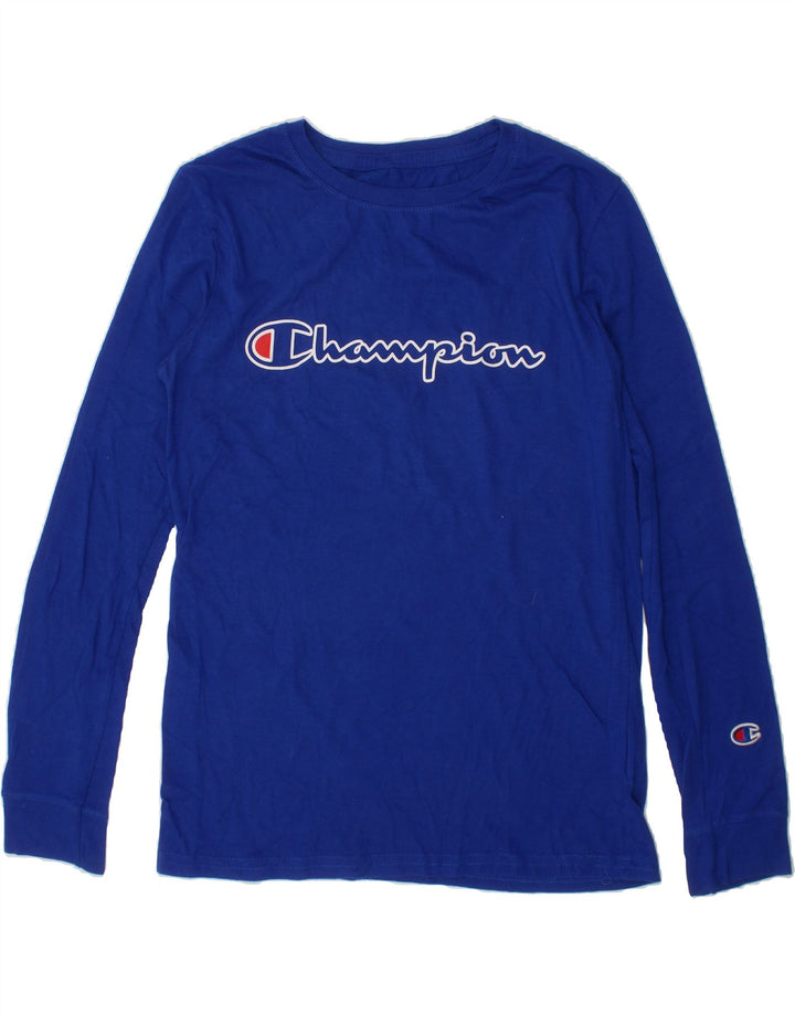 CHAMPION Boys Graphic Top Long Sleeve 11-12 Years Large Blue Vintage Champion and Second-Hand Champion from Messina Hembry 