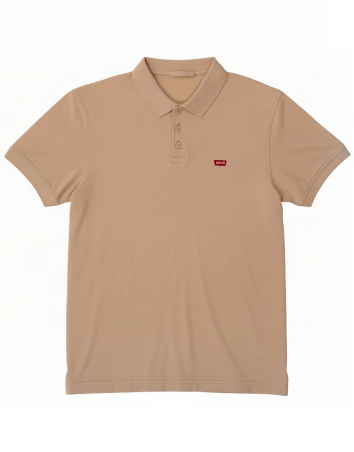 Levi's Mens Standard Fit Polo Shirt Medium Beige Cotton